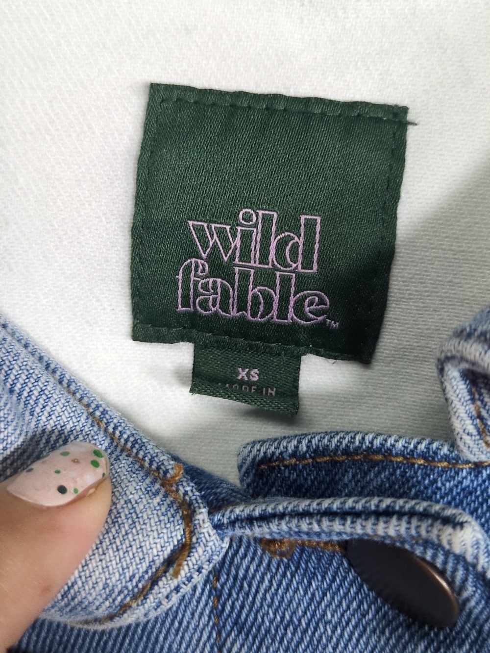 Wild Fable Patchwork Boxy Denim Trucker Jacket Size XS - Picture 7 of 8